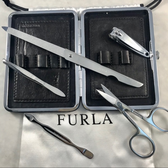 FURLA Leather Manicure/Grooming 5 pc Kit - Picture 2 of 3